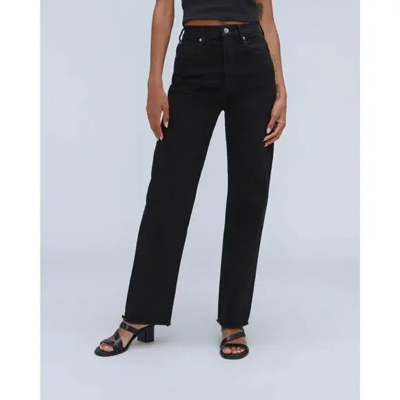 Everlane The Way-High Jean in Coal Black 26 Tall NWT